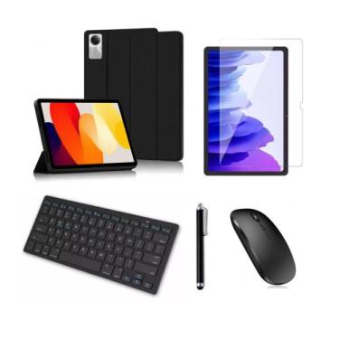 Imagem de Kit Capa Smart + Mini Caneta + Película + Teclado e Mouse Bluetooth Pa