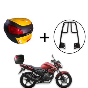 Imagem de Baú 29 Litros Awa Proos + Bagageiro  Fazer 150 2014+, amarelo