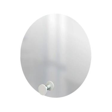 Imagem de Espelho Funcional Hook Branco 50 Cm Redondo - e2g Design