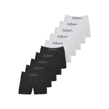 Imagem de Kit com 10 Cuecas Boxer Zorba 781, Preto, P