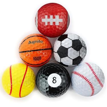 Imagem de Bolas de golfe engraçadas novidade pacote com 6 bolas de golfe novidade presente para todos os golfistas, presentes de golfe divertidos para homens, pais, mulheres, crianças, acessórios de golfe