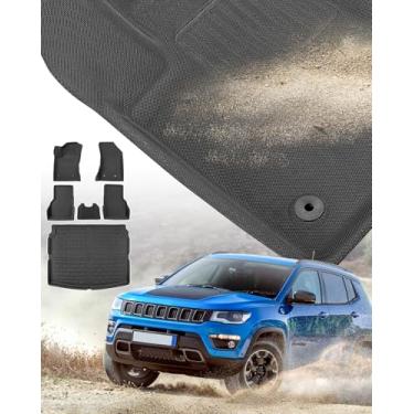 Imagem de Forro de carga para tapetes Jeep Compass 2024 2023 2022 2021 2020 2019 2018 2017 dianteiro e 2º assento e tapete de porta-malas para Jeep Compass 2017-2024 Acessórios XPE para todos os climas