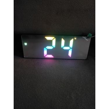 Imagem de Relógio de led colorido digital mesa calendário temperatura alarme - t