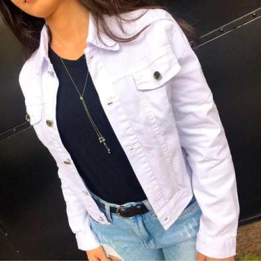 Imagem de Jaqueta branca feminina de sarja - mandalun, Branco, P