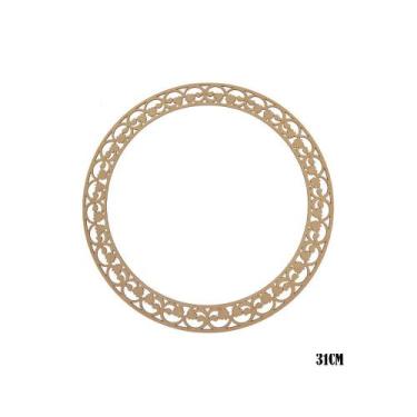 Imagem de Guirlanda Arabesco Decorativa Tam M 31x31 Mdf Madeira - ATACADÃO DO AR