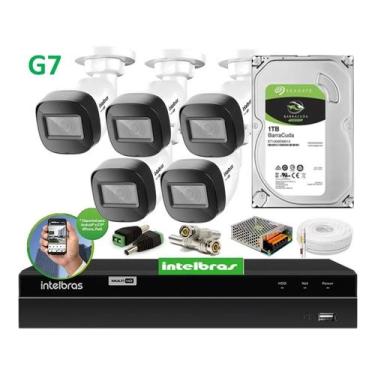 Imagem de Kit Intelbras 5 Cam Vhd 1130b Ir 30m Dvr 8ch Mhdx 1008 C/ 1tb