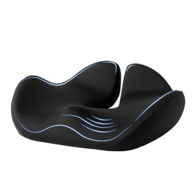 Imagem de Almofada de assento de espuma viscoelástica XL atualizada 2025 – Almofada ergonômica de suporte para cóccix e ciática para carro e cadeira de escritório – alívio da dor nas costas e quadril
