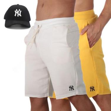 Imagem de Kit 2 Short Praia Bermuda Masculina Moletom Treino Cordao Ajustavel Bo