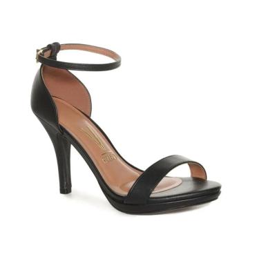 Imagem de Sandália Vizzano Casual Festas Salto Alto Fino Feminina Preto