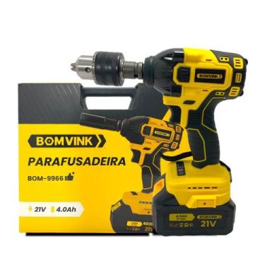 Imagem de Parafusadeira Furadeira de Impacto 21v Recarregável 4000mAh - BOMVINK