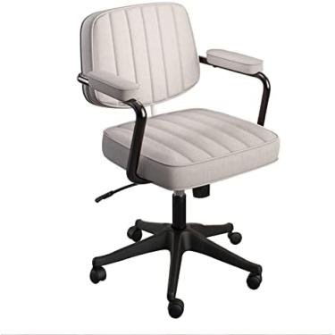 Imagem de Cadeira de escritório, cadeira de mesa de computador, cadeira de jogos confortável acolchoada, cadeira giratória de trabalho respirável - capacidade máxima de 400 libras, cinza