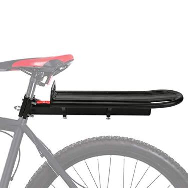 Imagem de Bicycle Suporte traseiro para bicicleta, bagagem, bagagem, assento de carro, suporte para postes de passeio, acessórios de ciclismo, equipamento de liberação rápida, ajustável, liga de alumínio, suporte para montanha, capacidade de 9 kg