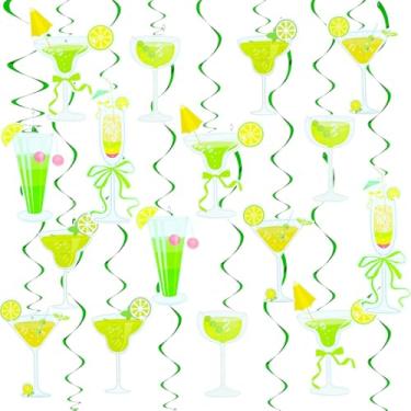 Imagem de Yoseklpee A Tini Bit Older Hanging Swirl Decorations Martini Bow Party Ceiling Streamers for Tini Bar Birthday Bachelorette Bridal Shower Lemon Summer Party Decor