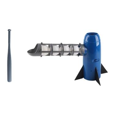 Imagem de Deevoka Máquina de arremessos de beisebol com bastão e 5 bolas de beisebol automáticas para lançador de bola de bola automática Bat Bat, Azul