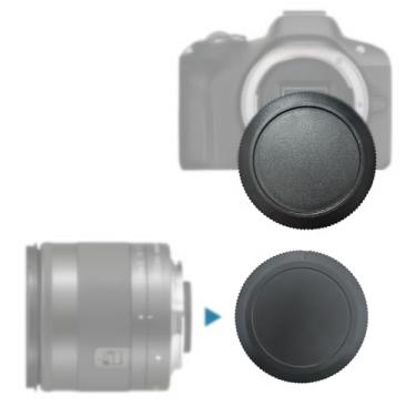 Imagem de Corpo da câmera e tampas de lente traseira, compatível com câmeras RF Mount Mirrorless RP EF R5 R6 e RF 35mm f/1.8 é Macro STM, RF 50mm f/1.2L USM Lens