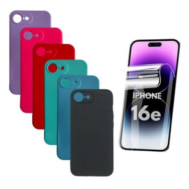 Imagem de Capinha Protetora + Pel. Hidrogel Compativel Para iPhone 16e - DB, Pre