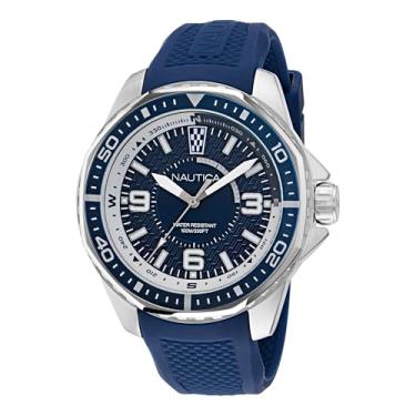 Imagem de Nautica Relógio masculino NAPKMF304 KOH May Bay azul com pulseira de silicone, Azul