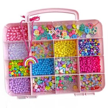 Imagem de Kit Miçangas Coloridas Maleta p/Montar Pulseiras