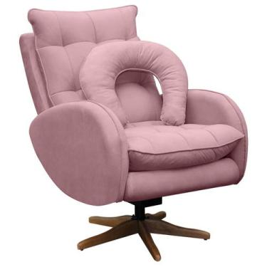 Imagem de Poltrona de Amamentação Base Giratória e Balanço em Madeira Angra Velu