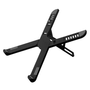 Imagem de Suporte para laptop Suporte portátil dobrável para laptop, suporte de resfriamento ajustável em formato de X para mesa Elevador para laptop(Preto)
