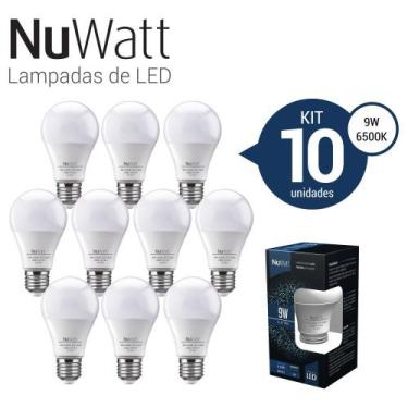 Imagem de Kit 10 Lampada Led Bulbo 9w Samsung A60 E27 Luz Branca Fria - NUWATT