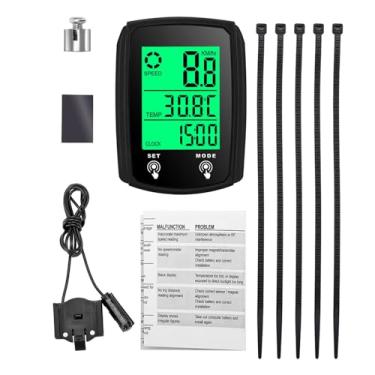 Imagem de Computador de bicicleta com fio LED de bicicleta digital Speedômetro odômetro Ciclo de toques de tela de computador à prova d'água com luz de fundo para a montanha Bike Bike Black (Preto)