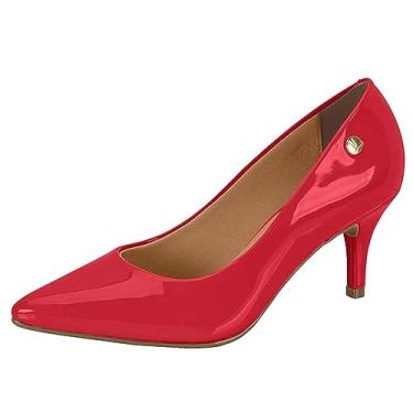Imagem de Scarpin Vizzano Camurça Salto Médio Bico Fino - Vermelho - 36