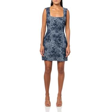 Imagem de GUESS Vestido jeans feminino Eden Jacquard sem mangas, Enxágue, GG