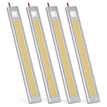 Imagem de GZV Faixa de luz LED de 12 V, barra de luz de 12 V, luzes de reboque fechadas, luz LED de 12 V para interior de RV, luzes de corda para trailer, pista, van, trailer (pacote com 4, 4000K, prata)