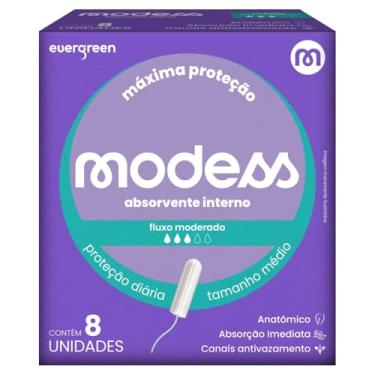 Imagem de Absorvente Interno Modess Fluxo Moderado com 8un - Evergreen