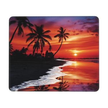 Imagem de Mouse pad quadrado bonito tapete de mouse para palmeiras sem fio ao anoitecer tapete de mouse com base de borracha antiderrapante, lavável, mouse pad pequeno para casa, escritório, jogos, decoração de