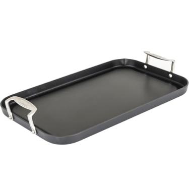 Imagem de Viking Culinary Chapa de queimador duplo antiaderente anodizada, alças ergonômicas, seguras para forno, funciona em fogões eletrônicos, cerâmicos e a gás, 45,72 cm