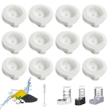Imagem de Pacote com 12 filtros de substituição para dispensador de água para animais de estimação por gravidade 3L/3,6L/4,6L/6L/8L, filtro de água potável para cães e gatos, filtro de fonte de filtragem tripla