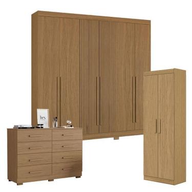 Imagem de Guarda Roupa Casal 2030230 Com Multiuso 2000191 E Cômoda 2014148 Atacama - Aramóveis