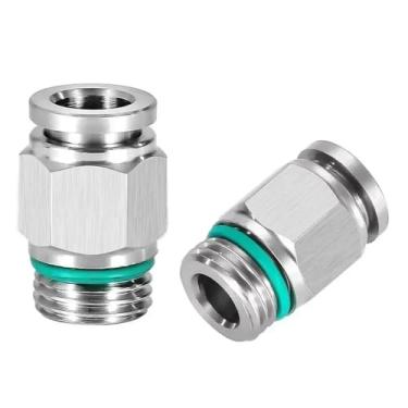 Imagem de Conector de tubo de ar com rosca G de 4-12 mm para mangueira pneumática de aço inoxidável 304, conexões de tubo de liberação M5 1/8 1/4 3/8 1/2, PC10, G04, 200 peças