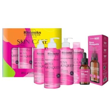Imagem de Kit Skincare Rosa Mosqueta Pele Seca e Sensivel Rhenuks, Sérum Rosa Mo