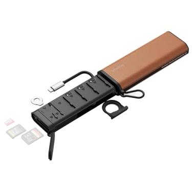 Imagem de SmallRig Leitor de cartão multifuncional e suporte de cartão (CFexpress tipo B), com slot para AirTag, leitor de cartão de memória de alta velocidade para SD, SDXC, Micro SD, SDHC, 3 cartões de