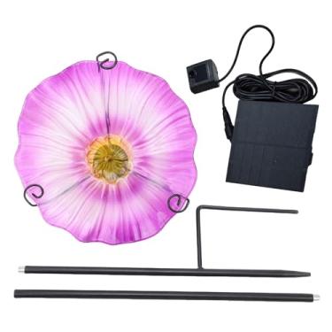 Imagem de Zerodis Banho de Pássaro Solar -Fonte, Metal Post Design Solar Banho de Pássaro Fonte Solar Bomba de Circulação Adequada para o Pátio de Varanda de Pátio de Jardim Ao Ar Livre