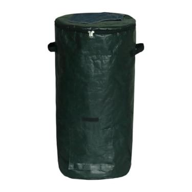 Imagem de MFMEXUL Saco de Compostagem com Tampa com Zíper E Alças, Composteira, Saco de Resíduos de Jardim para de Lixo E Aparas de Grama, Janela Superior