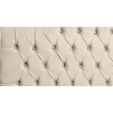 Imagem de Estofada Capitonê Dubai Para Cama Box Casal/Queen Com Pés Fixação no Box(Suede Areia,Queen 1.60 m)