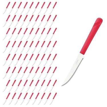 Imagem de Conjunto 72 Facas Linha Luna Vermelho Aço Inox Mesa Buffet - Taumer, L