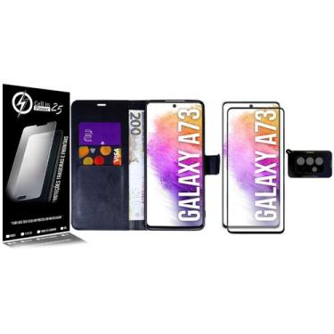 Imagem de Capa CARTEIRA + Pel Privac.3d + Pel Da Câm. P/ Galaxy A73 A736 6.7 - C