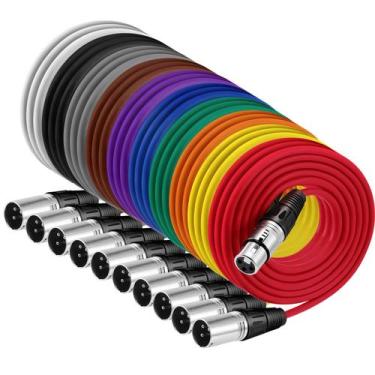 Imagem de Microfone arco-íris balanceado XLR Cable Copkim de 1,8 m e 3 pinos