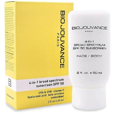 Imagem de BIO JOUVANCE PARIS - Protetor solar 4 em 1 60 ml | Protetor solar FPS 50 + hidratante + antienvelhecimento + antioxidante | Pele sensível ao rosto e corpo | Feito na França