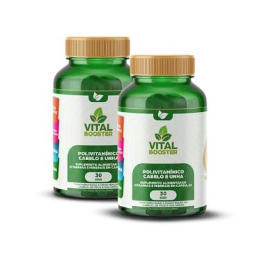 Imagem de VitalBooster Suplemento Cabelo Unhas - Biotina 150% + Cisteína + Zinco - Crescimento Acelerado Anticaspa - Fórmula Concentrada 60 Cápsulas Resultados 30 Dias - para 2 meses