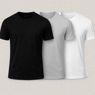 Imagem de Kit 3 Camiseta Dry Fit Masculina Poliéster Treino Academia Corrida Esp