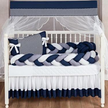 Imagem de Kit Jogo De Berço Americano Trançado 11Pçs Edredom E Saia - Jm Enxovai