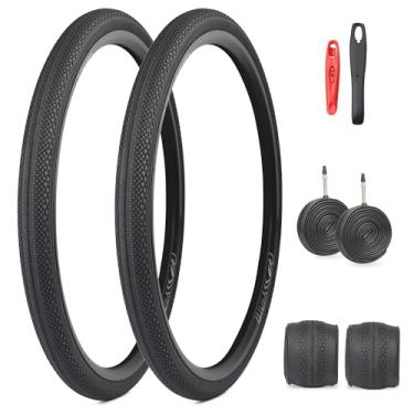 Imagem de FOMAS Pneu de bicicleta 700 x 40C (preto, pacote com 2 com tubo interno, 700 x 40 C)