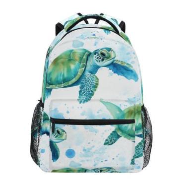 Imagem de Mochila ZOEO Sea Turtles Teal para meninos e meninas de 3 a 5 anos