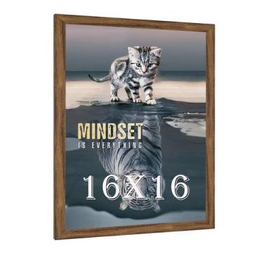 Imagem de Porta-retratos JDZIVTOP 41x41 cm Rústico Castanho Envelhecido